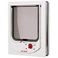 Petmate 401054 Puerta Gatera Cuadrada Electromagnética De 4 Posiciones con Mecanismo Silencioso| Color Blanco